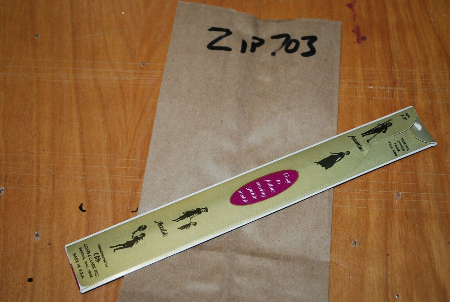 N.O.S. J&P Coats 7" Metal Zipper Black - (Lot of 1 packs) - zip703