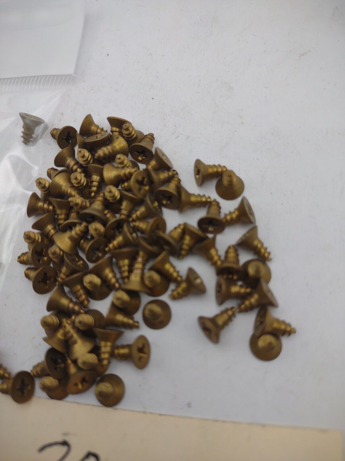 #4 x 1/4" Solid Brass Phillips FH Wood Screws (20) Pack- NOS - A019p