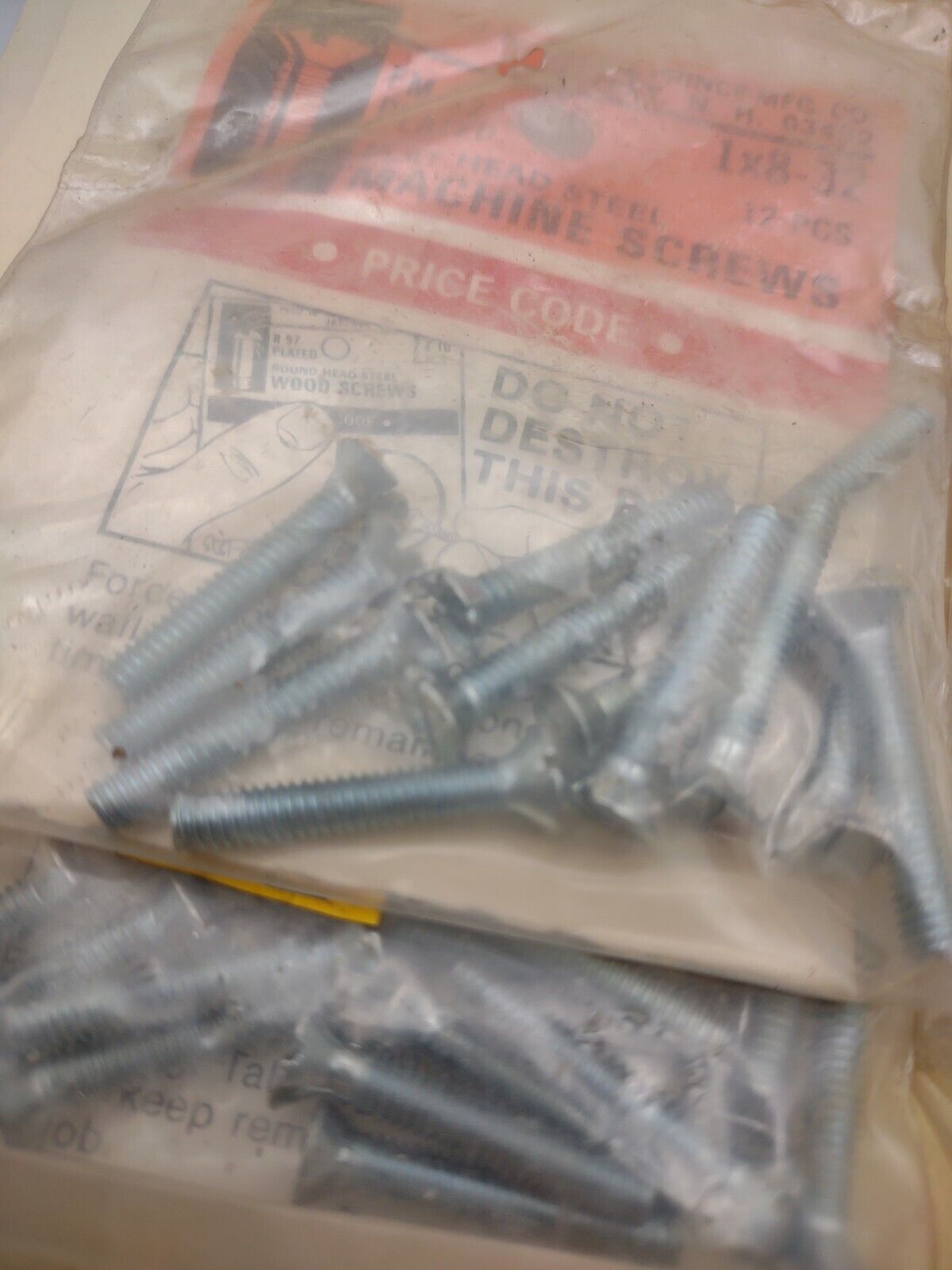 #8-32 x 1" Slotted Flat Head Reed & Prince Machine Screws (48pcs) Lot RP148