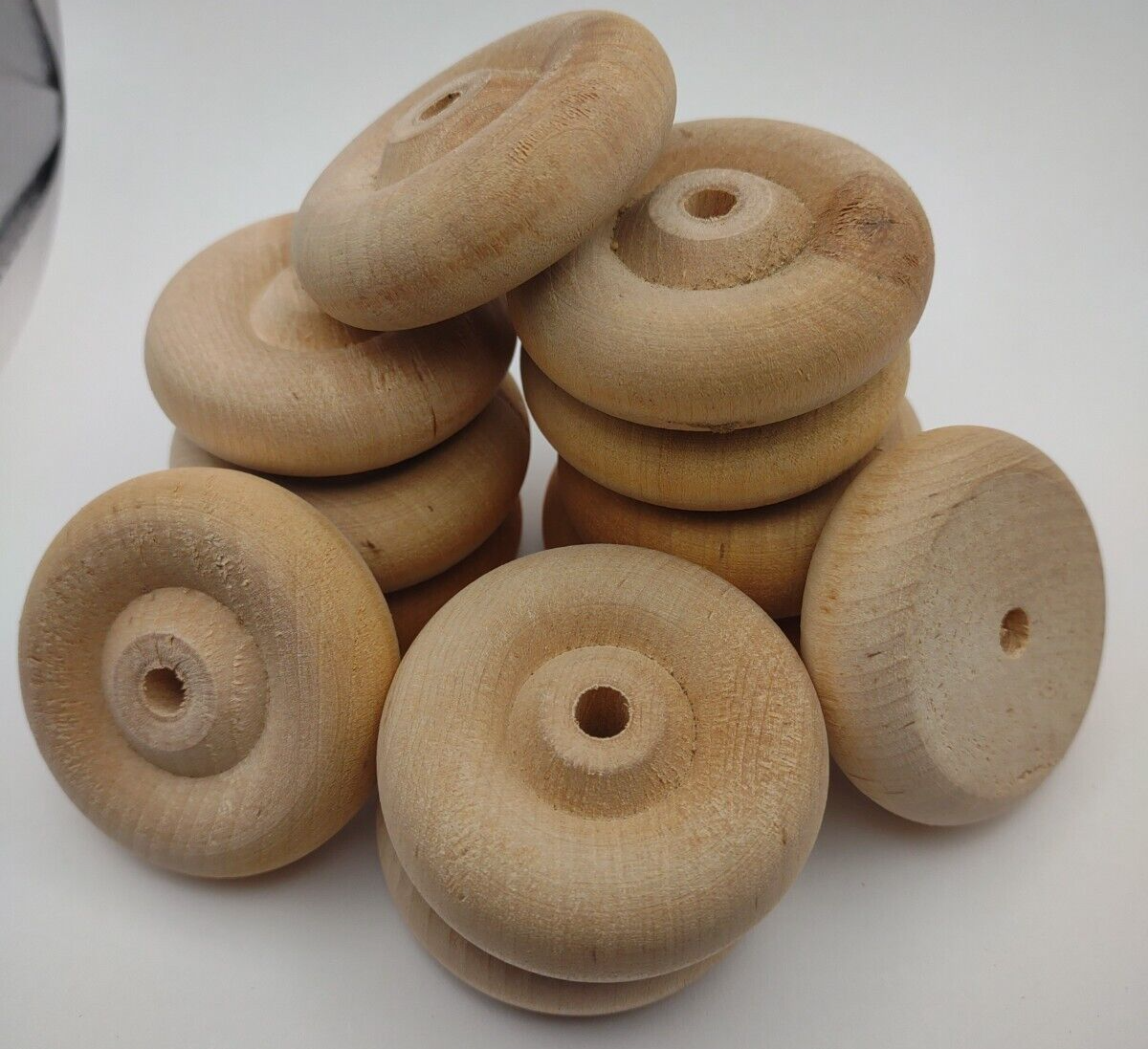 2" x 9/16" x 7/32" hole Unfinished Wooden Toy Wheel 12pc Packs Lot #TW15