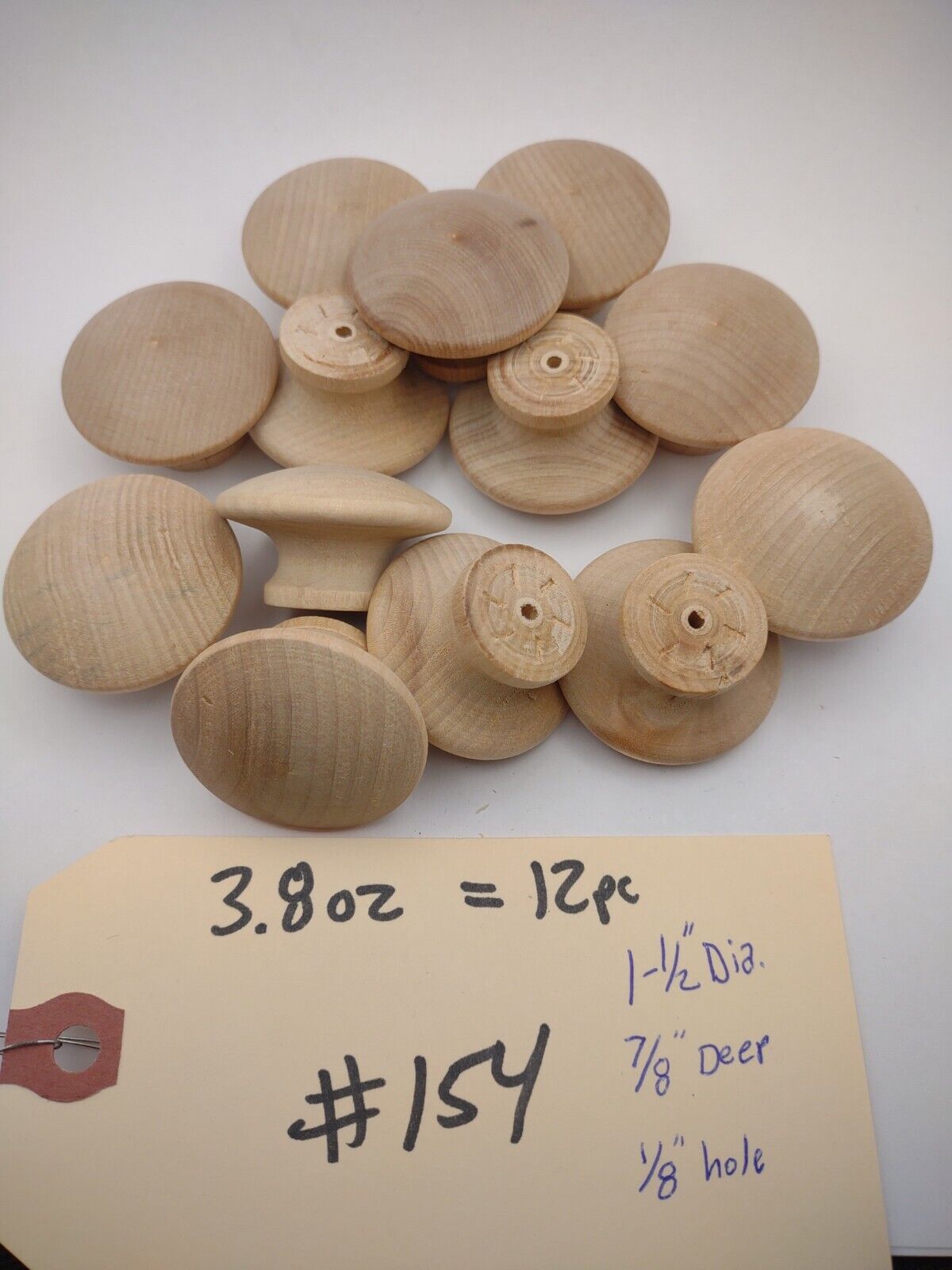 1-1/2" x 7/8" x 1/8" Unfinished Cabinet / Drawer Pull 12pc Pack Lot #CPH02