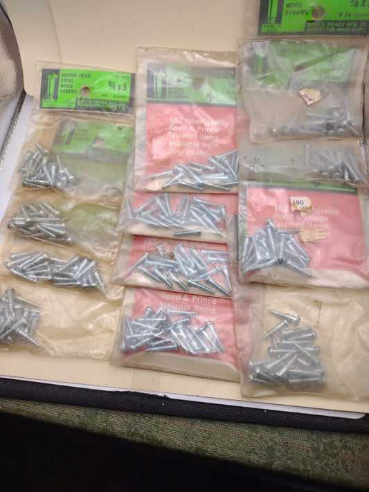 #5 x 5/8" Slotted Round Head Reed & Prince Wood Screws (240pcs) NOS Lot RP078