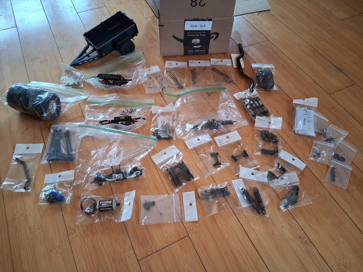 Huge lot of Traxass TRX4M Crawler Parts, Upgrades, Trailer, Bearings + - 80N-210