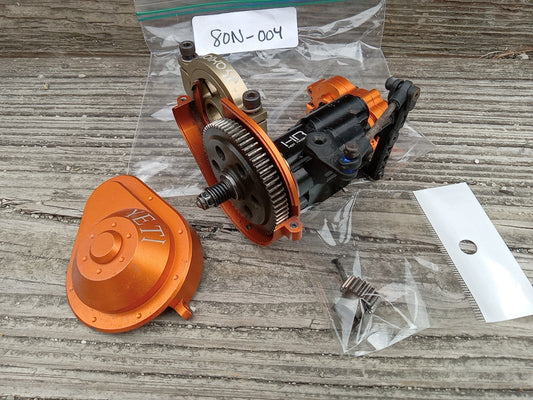 Hot Racing YETI Transmission & Transfer Case, metal gears 2spd, Tested - 80N004