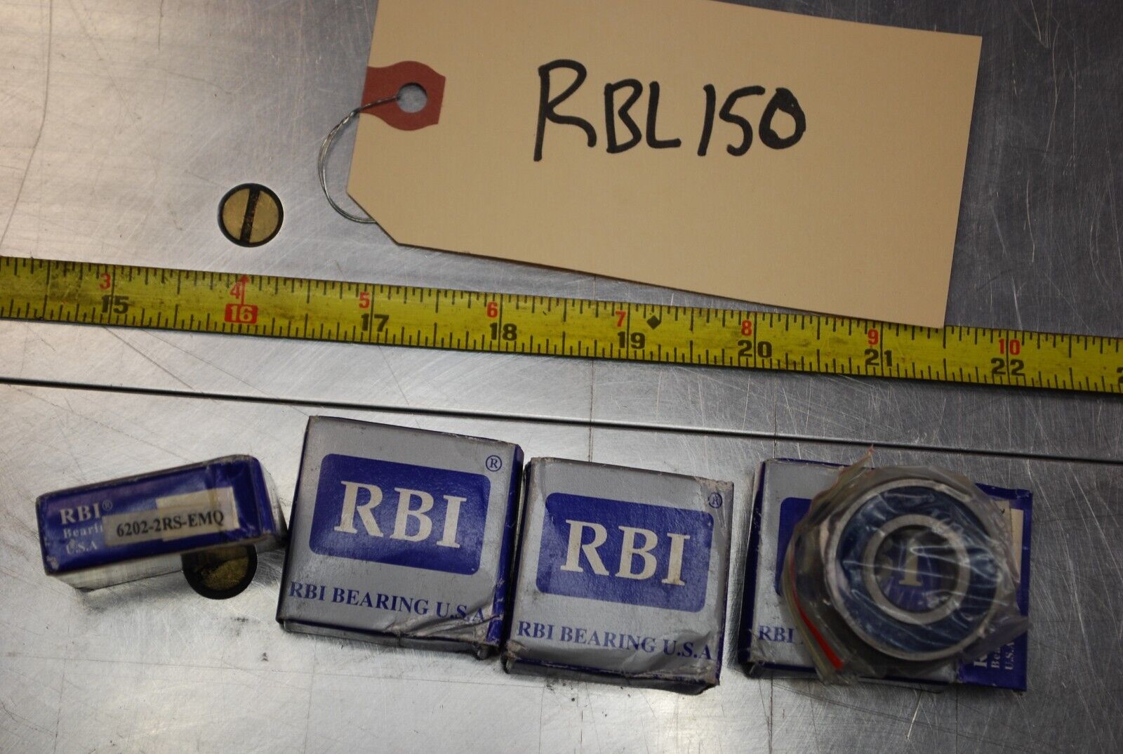 RBI 6202-2RS EMQ Ball Bearings - Lot of Qty (4) NOS - RBL150