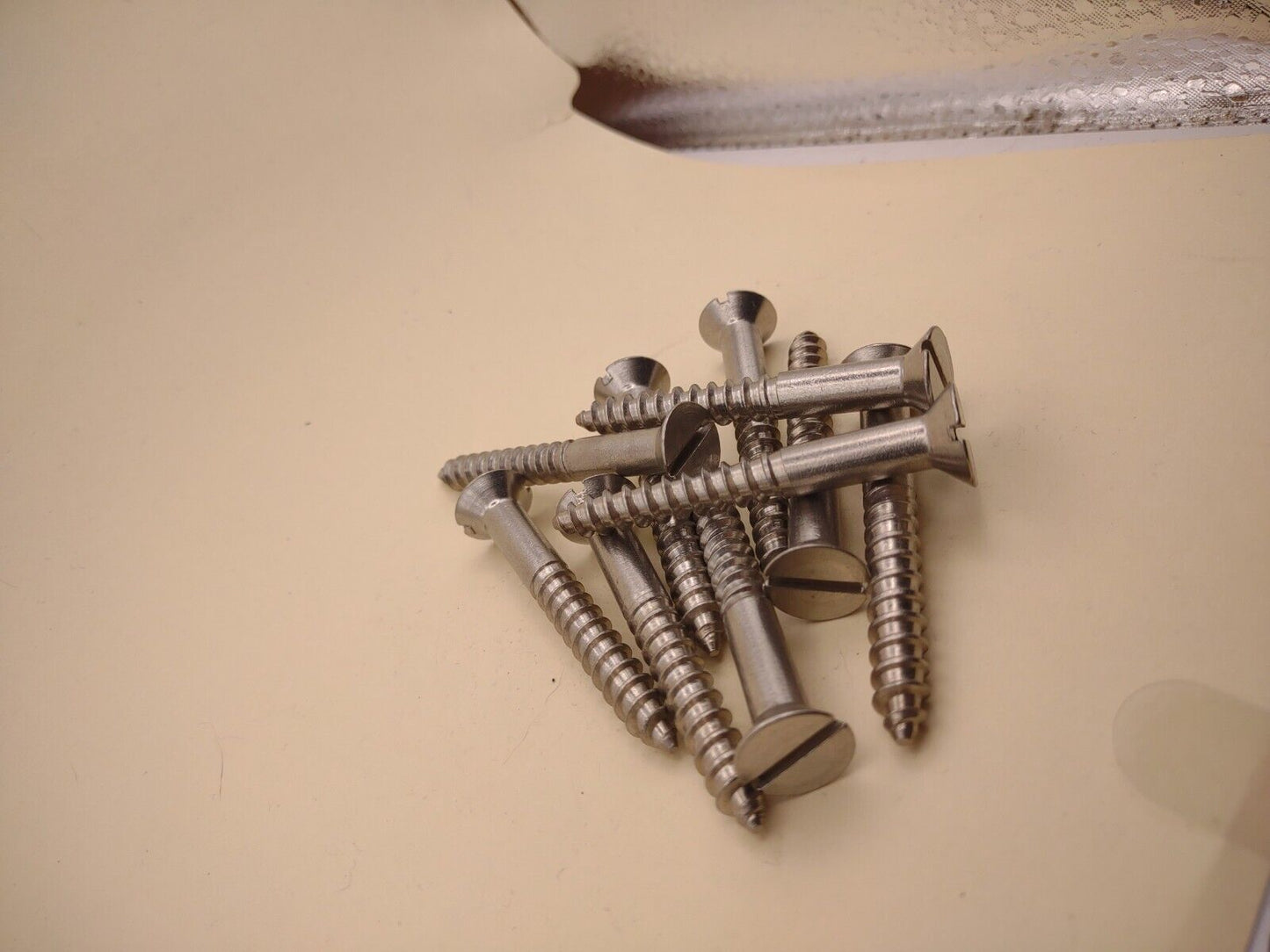 #16x 2-1/2" 18-8 Stainless Flat Head Slotted Marine Wood Screws (10) pack SSWS65