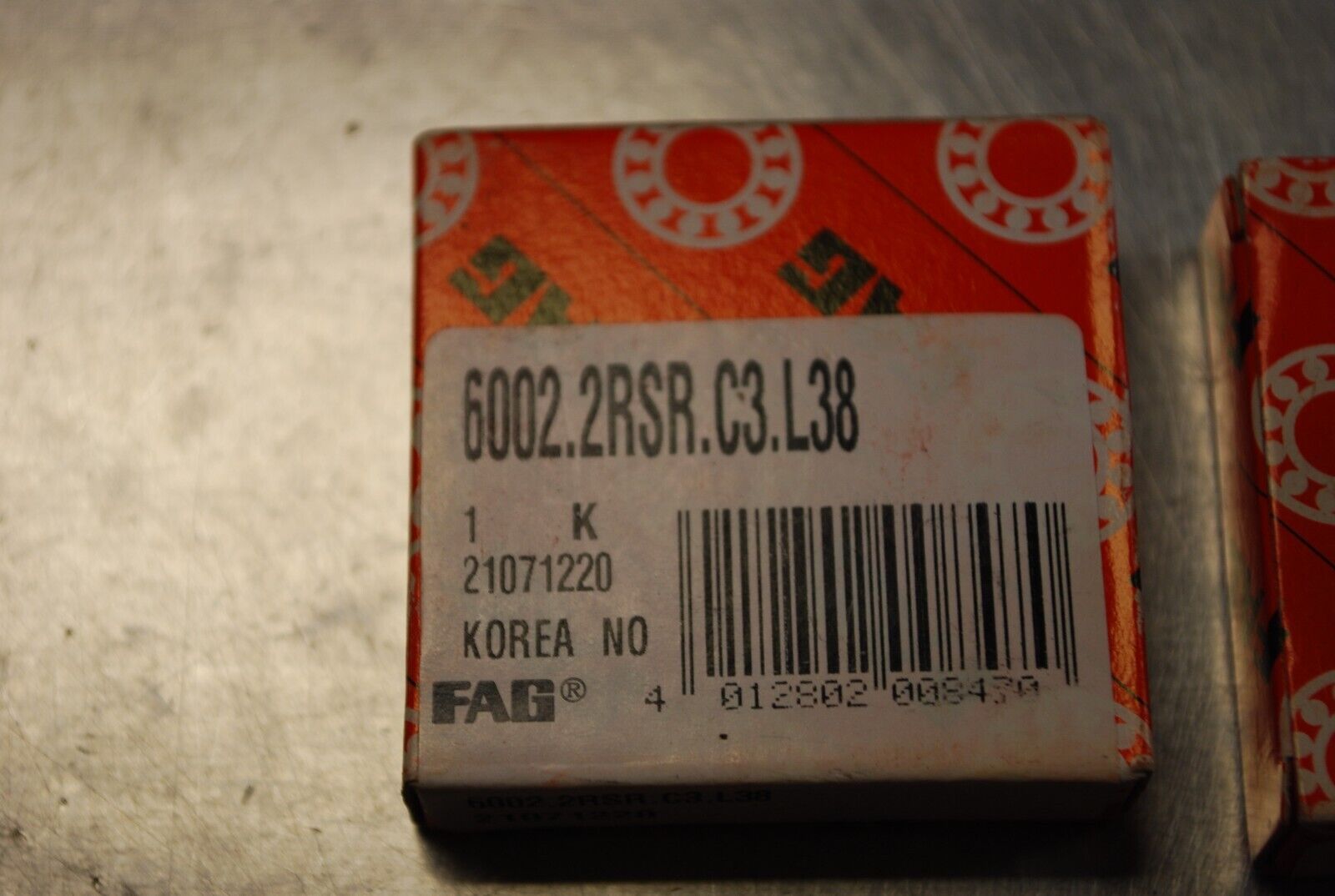 FAG 6002 2RSR C3 Ball Bearings - Lot of Qty (2) NOS - RBL061