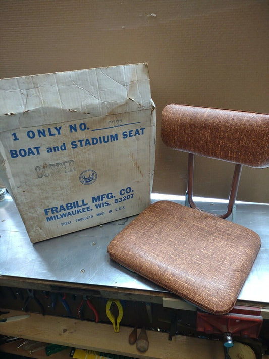 vintage N.I.B Frabill boat and stadium seat color COPPER. 6023