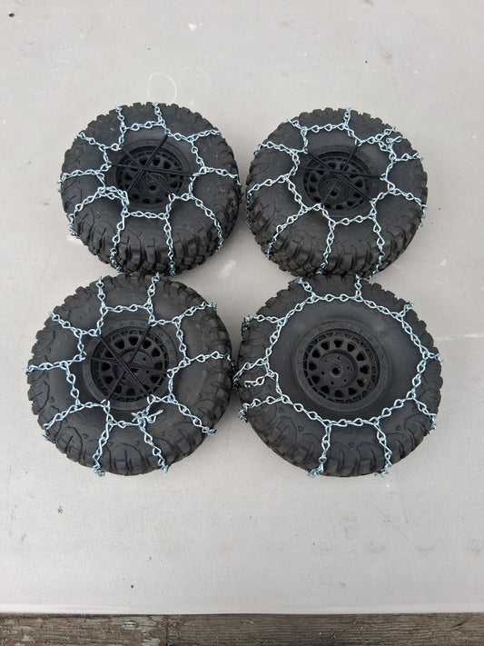 Full Set Of Custom SCX6 Crawler Tires With Tire Chains - 80N-216