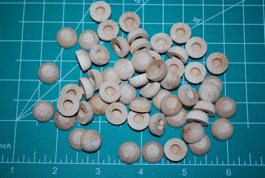 1/2" x 1/4" hole Unfinished Hardwood Toy Axle Dowel Cap 50pc Packs Lot #TA13
