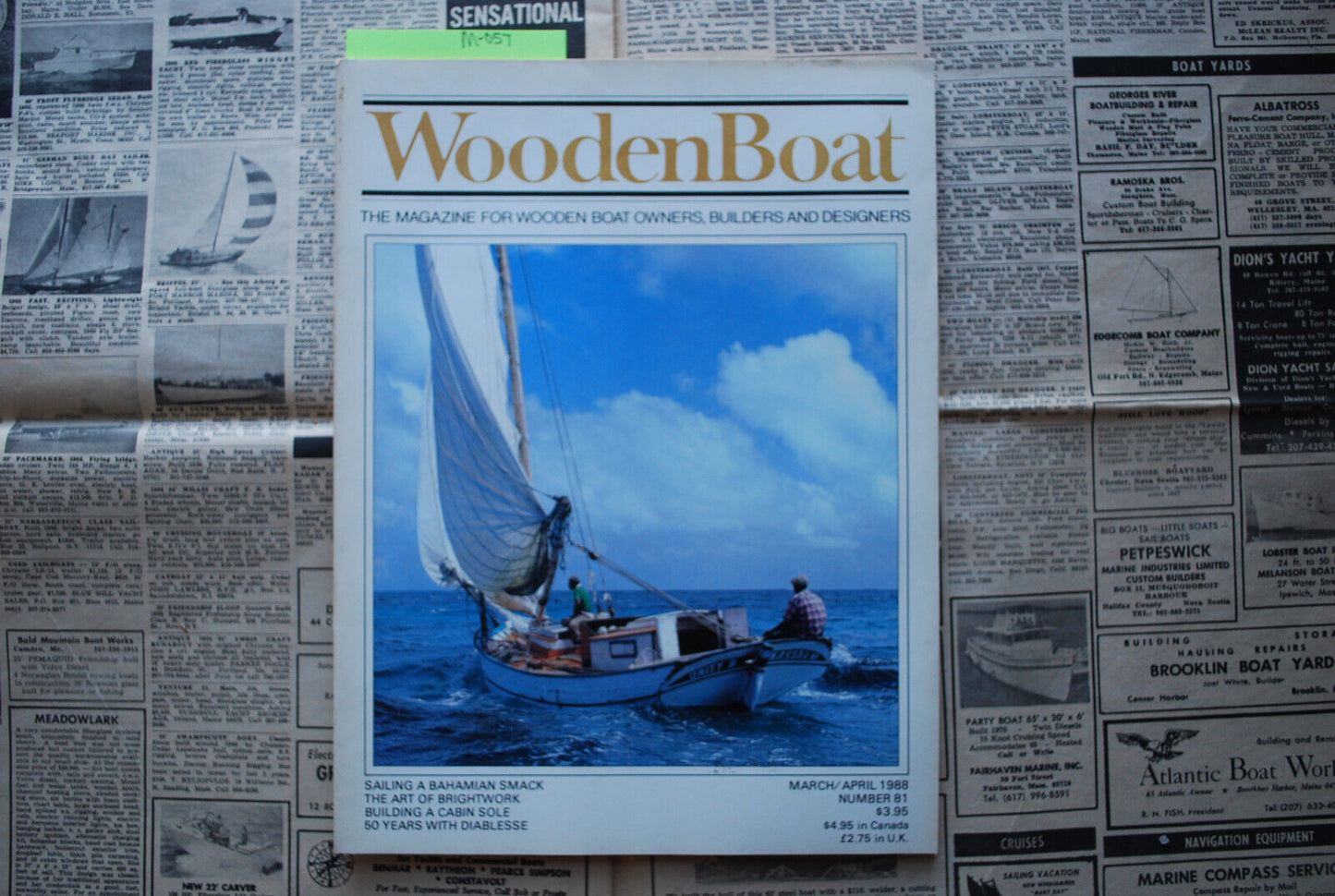 WoodenBoat Magazine "Sailing a Bahamian Smack" Mar / April 1988 No. 81 M-057