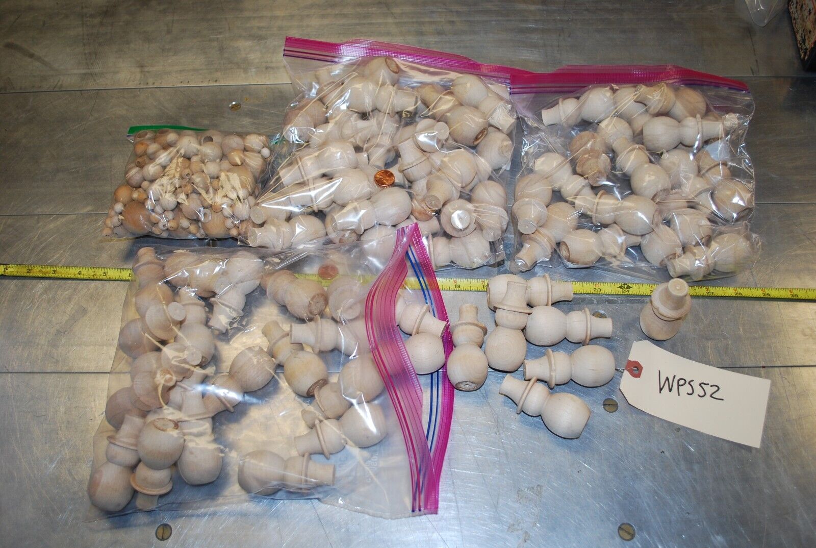 Snowmen, Assort Beads, Wooden Craft Parts / Shapes Mix - Actual Lot – WPS52