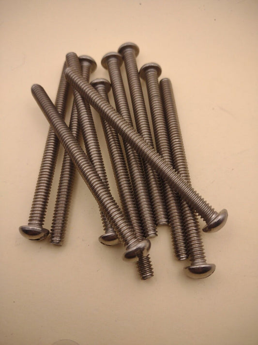 1/4"-20 x 3-1/2" 18-8 Stainless Round Head Slotted Machine Screws 10 pack SSMS82