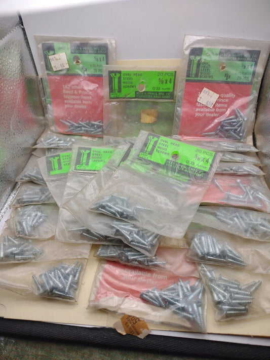 #4 x 5/8" Slotted Oval Head Reed & Prince Wood Screws (540pcs) NOS Lot RP116