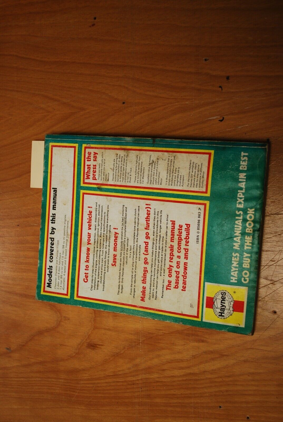 Haynes Repair Manual Guide Pontiac T1000 197-1983 - B048