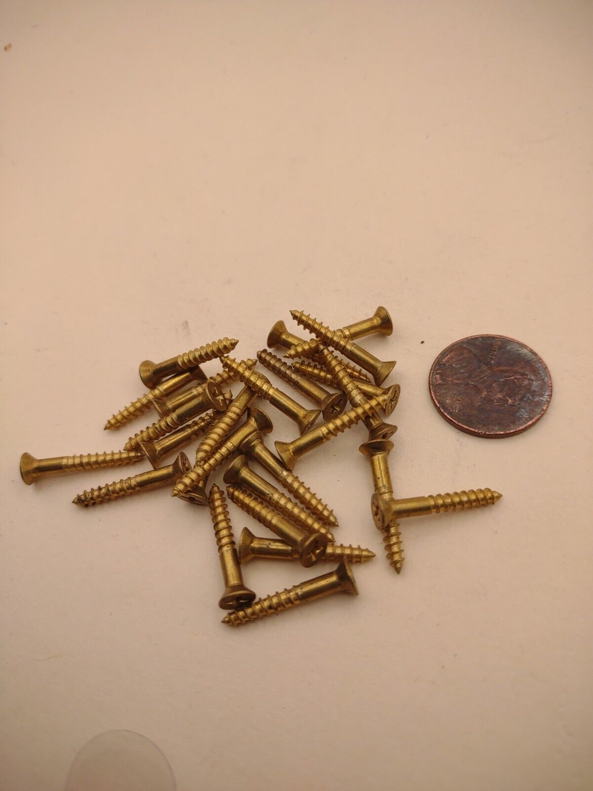 #4 x 3/4" NOS Flat Head Phillips BRASS Wood Screws Lot of (26pcs) BOX0221