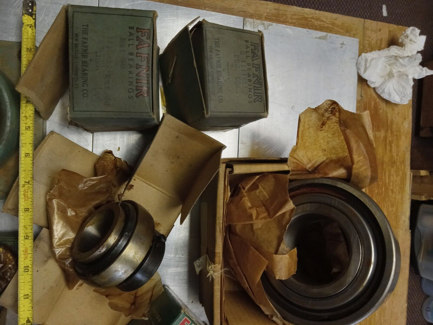 Huge lot of antique ball bearings - Fafnir, MRC 60pcs 100+lbs - Metal Art Assort