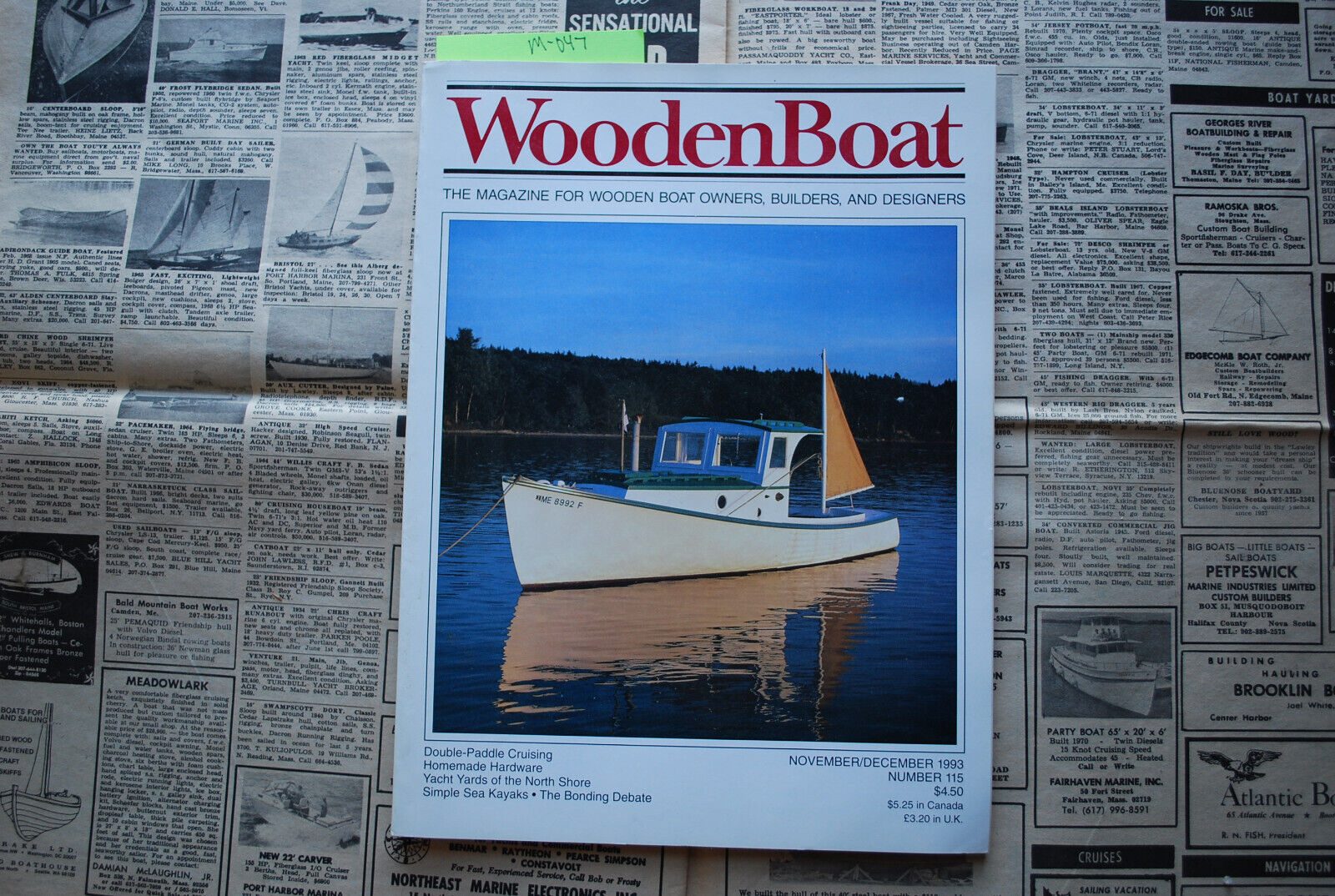 WoodenBoat Magazine "Double Paddle Cruising" Nov / Dec 1993 No. 115 M-047
