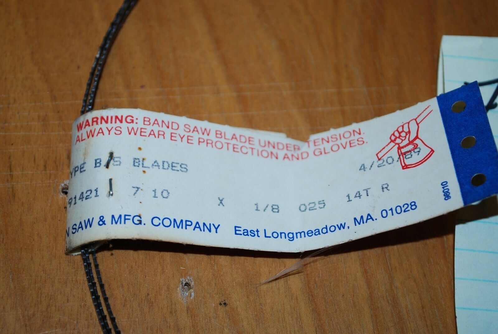 94" (7'-10") x 1/8" 14 TPI R Neo Band Saw Blade - LENNOX USA - NOS - BS-22