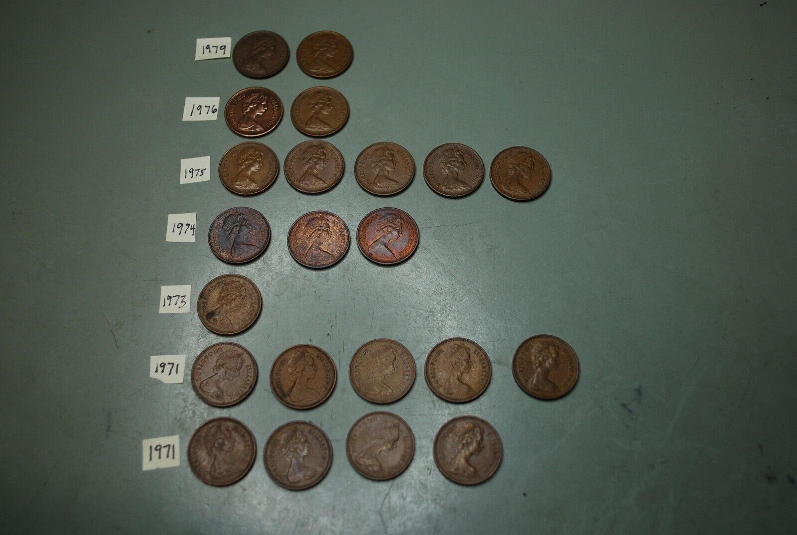 Lot of (22) 1971-1979 British UK 1p New Penny Coins