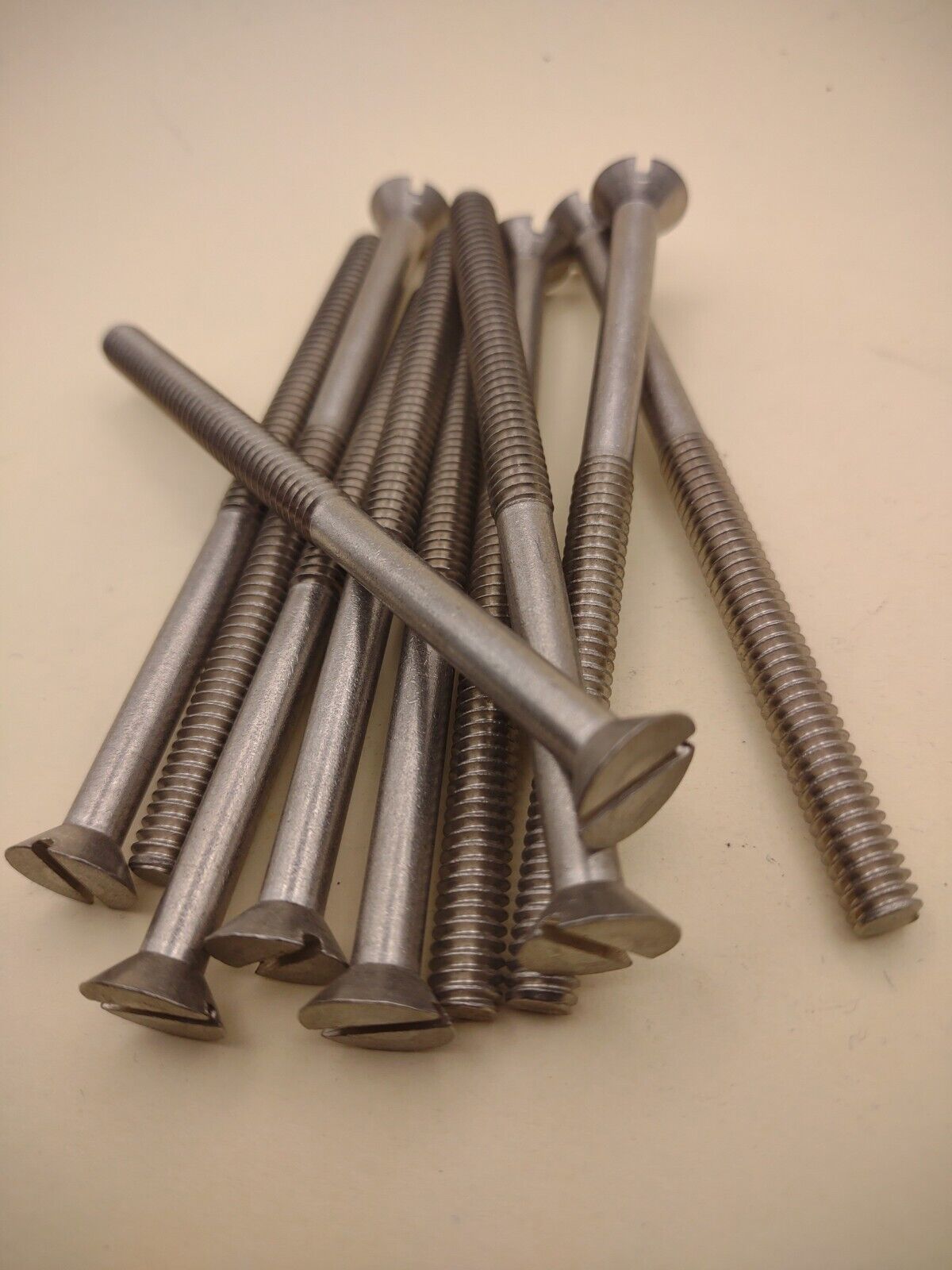 1/4"-20 x 4" 18-8 Stainless Flat Head Slotted Machine Screws 10 pack SSMS83