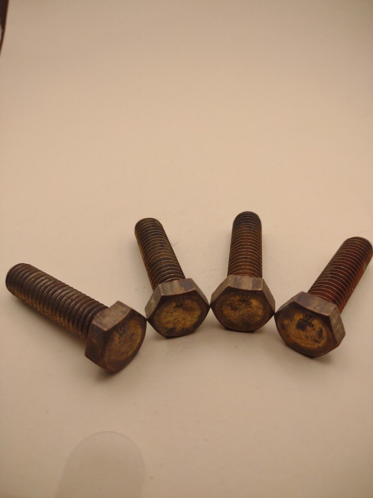 3/8"-16 x 1-1/2" 'W' Brass Hex Bolt NOS (4pcs) Pack SBMS03