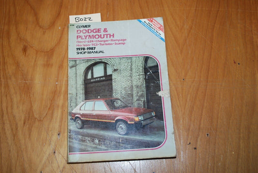 Clymer Repair Shop Manual/Guide - Dodge Plymouth Omni Horizon 1987-1988 - B022