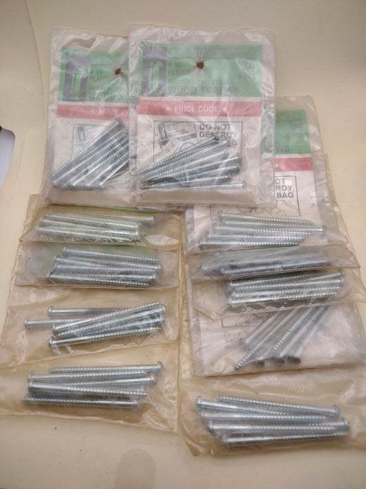 #6 x 2" Slotted Round Head Reed & Prince Wood Screws (66pcs) NOS Lot RP087