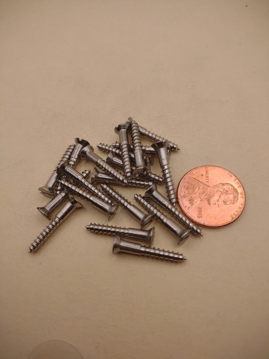 #4 x 3/4" 18-8 Stainless Flat Head Slotted Marine Wood Screws (20) pack SSWS02