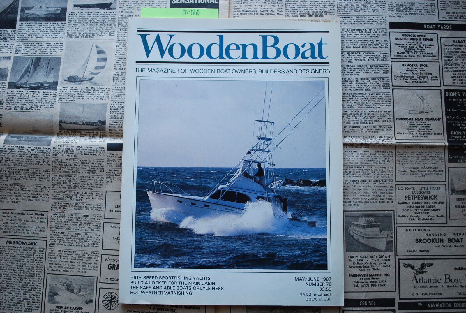 WoodenBoat Magazine "Hot Weather Varnishing" May / June 1987 No. 76 M-060