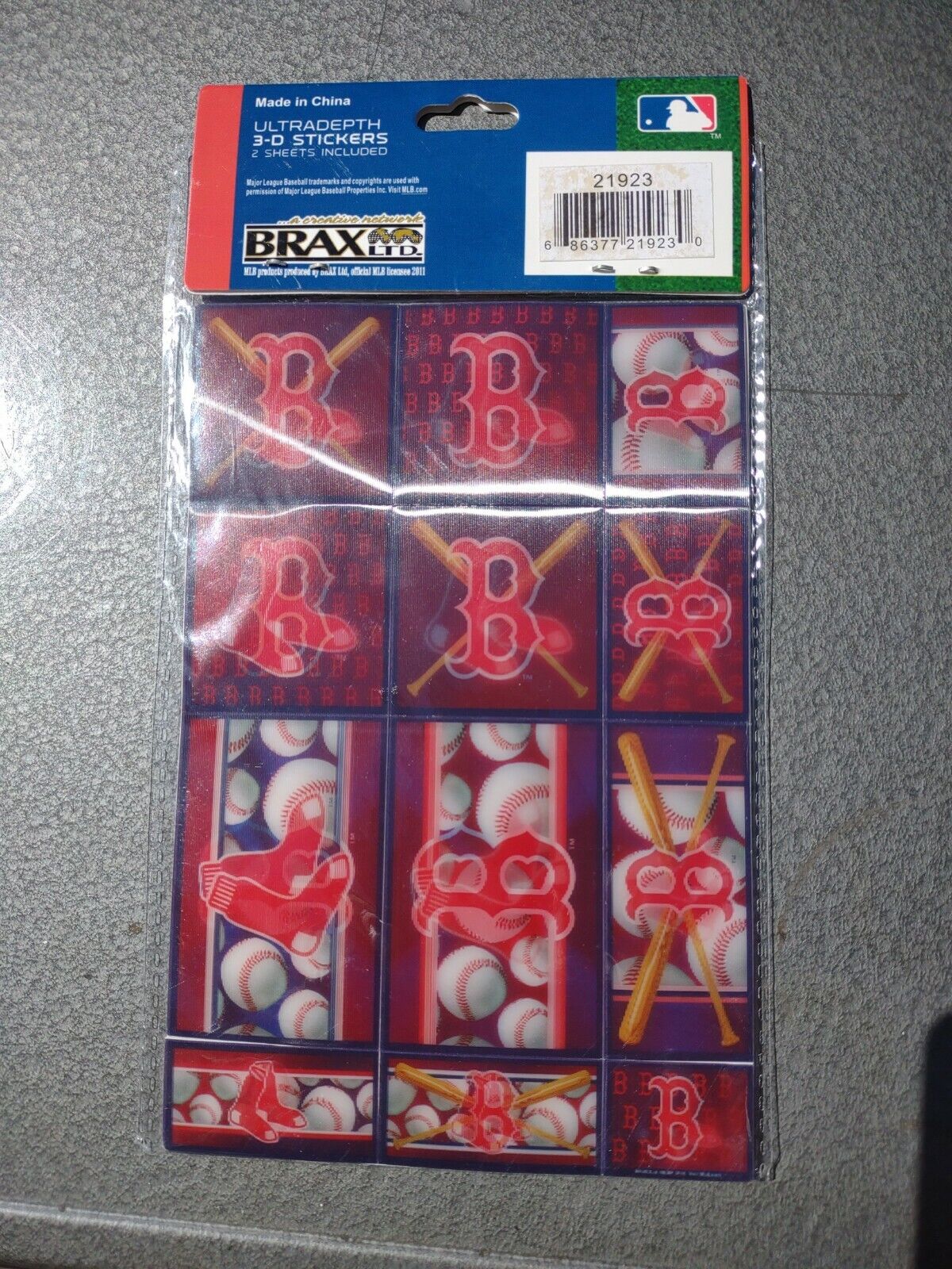 2011 Boston Red Sox Wooden Ultra Depth 3-D Sticker packs (2 sheets per pack)