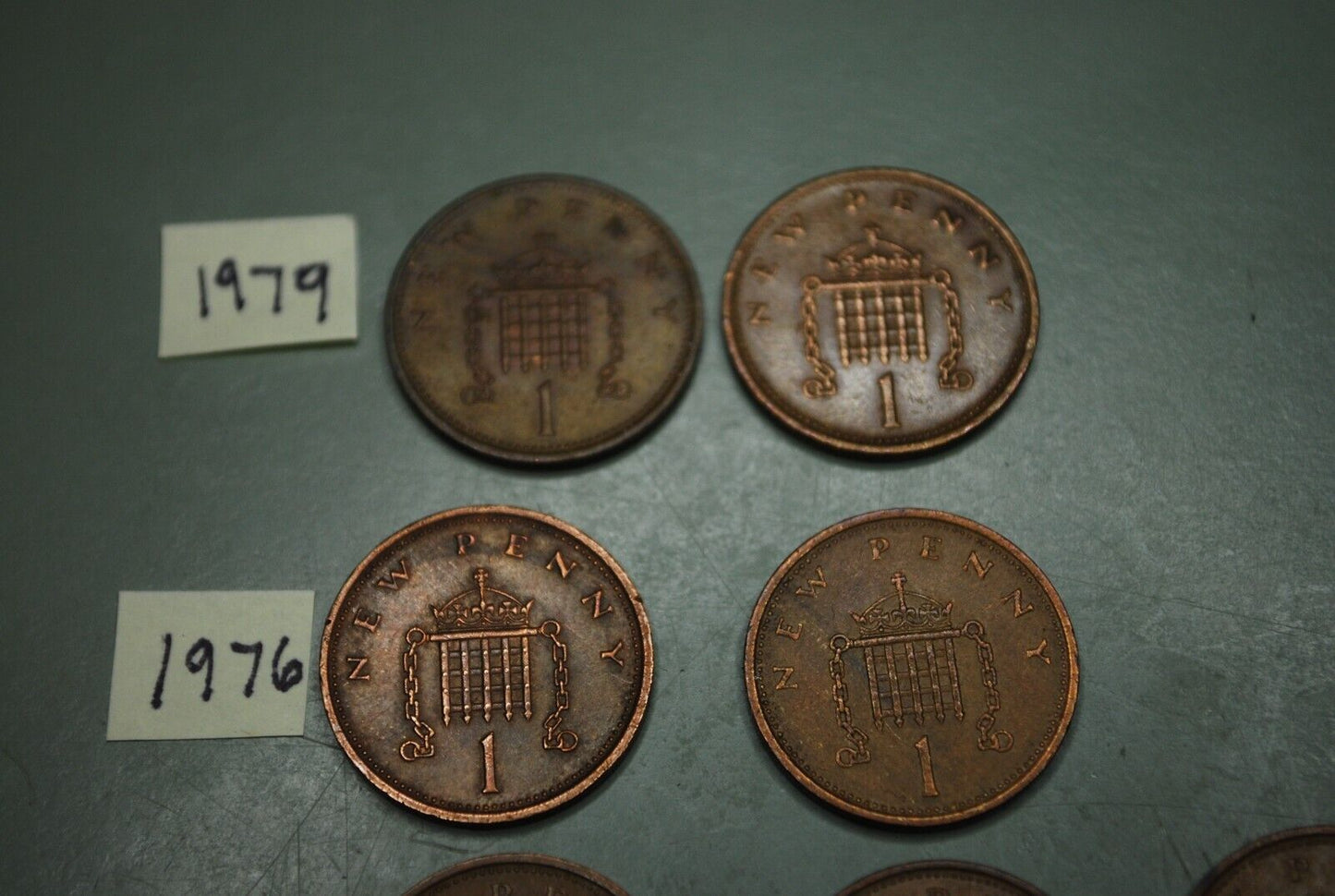 Lot of (22) 1971-1979 British UK 1p New Penny Coins