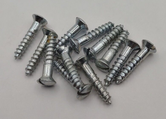 #5 x 5/8" Chrome Brass Oval Head Slotted Marine Wood Screws (12) pack CBWS08