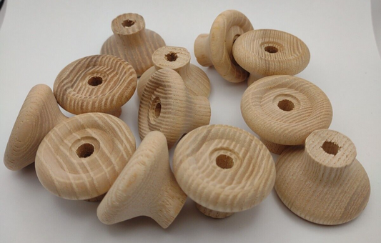 1-7/16" x 7/8" x 7/32" Unfinished OAK Cabinet Drawer Pull 12pc Pack Lot #CPH09