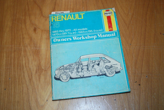 Haynes Repair Manual Guide Renault 16 1965-1972 - B039