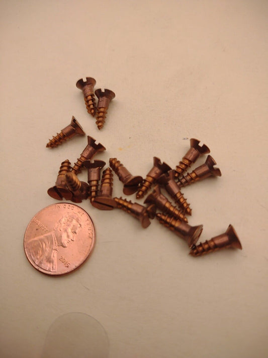 #6 x 1/2" Silicon Bronze Flat Head Slotted Marine Wood Screws (20) pack SBWS05
