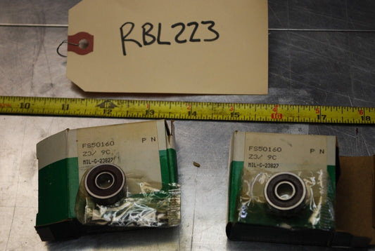 Fafnir FS50160 Z3/9C Ball Bearings - Lot of Qty (2) NOS - RBL223