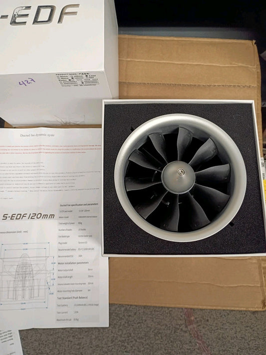 HSDJETS 120mm Semi-metallic 12s 640kv 8.6kg Thrust Ducted Fan