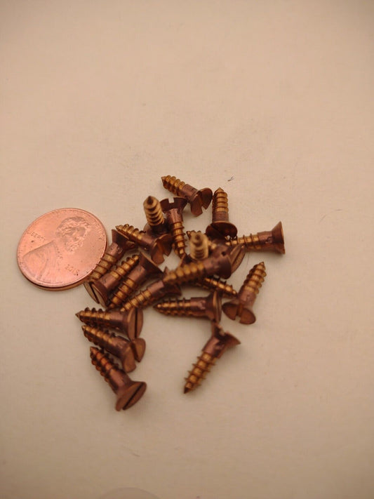 #6 x 1/2" Silicon Bronze Flat Head Slotted Marine Wood Screws (20) pack SBWS04