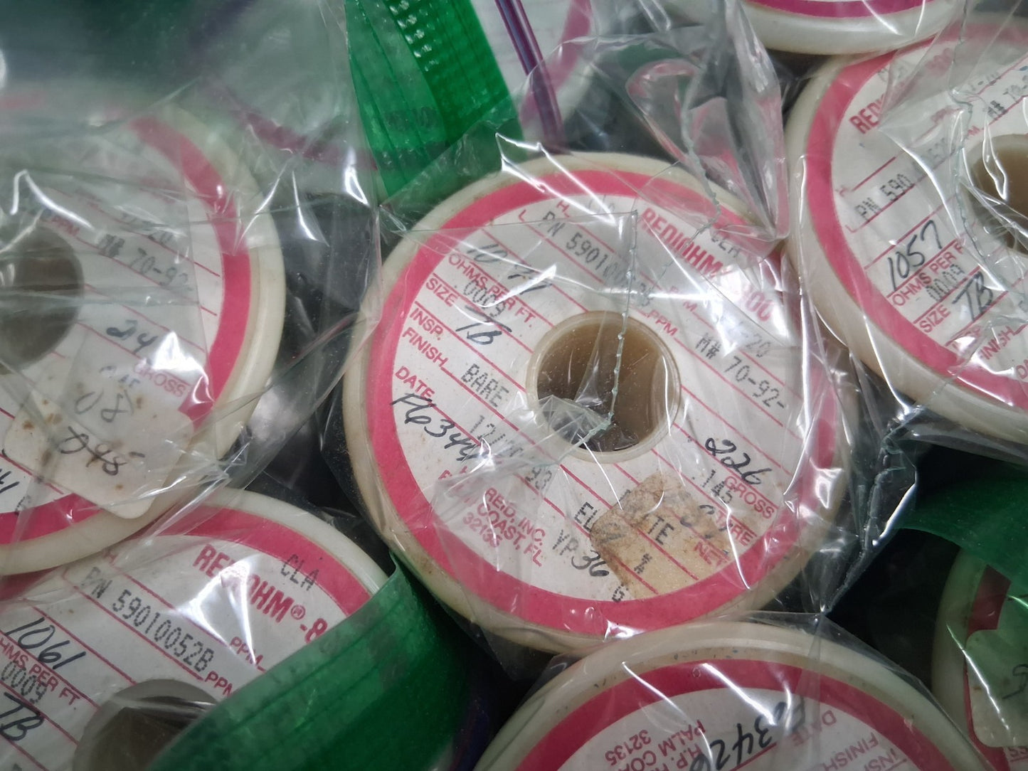 Huge lot of fine electronics Resistance Wire - over 600 rolls, various Alloys
