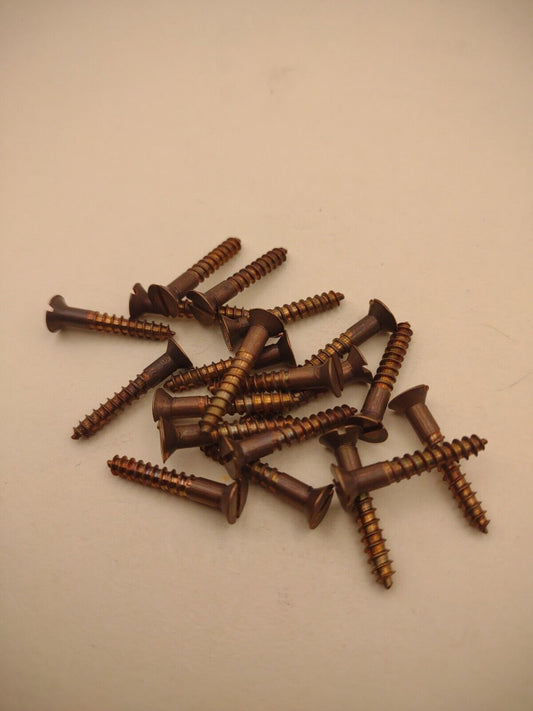 #6 x 7/8" Silicon Bronze Flat Head Slotted Marine Wood Screws (20) pack SBWS01