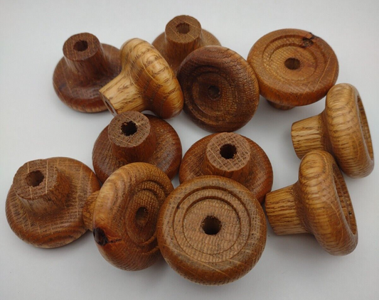 1-3/8" x 1" x 7/32" finished OAK Cabinet Drawer Pull 12pc Pack Lot #CPH07