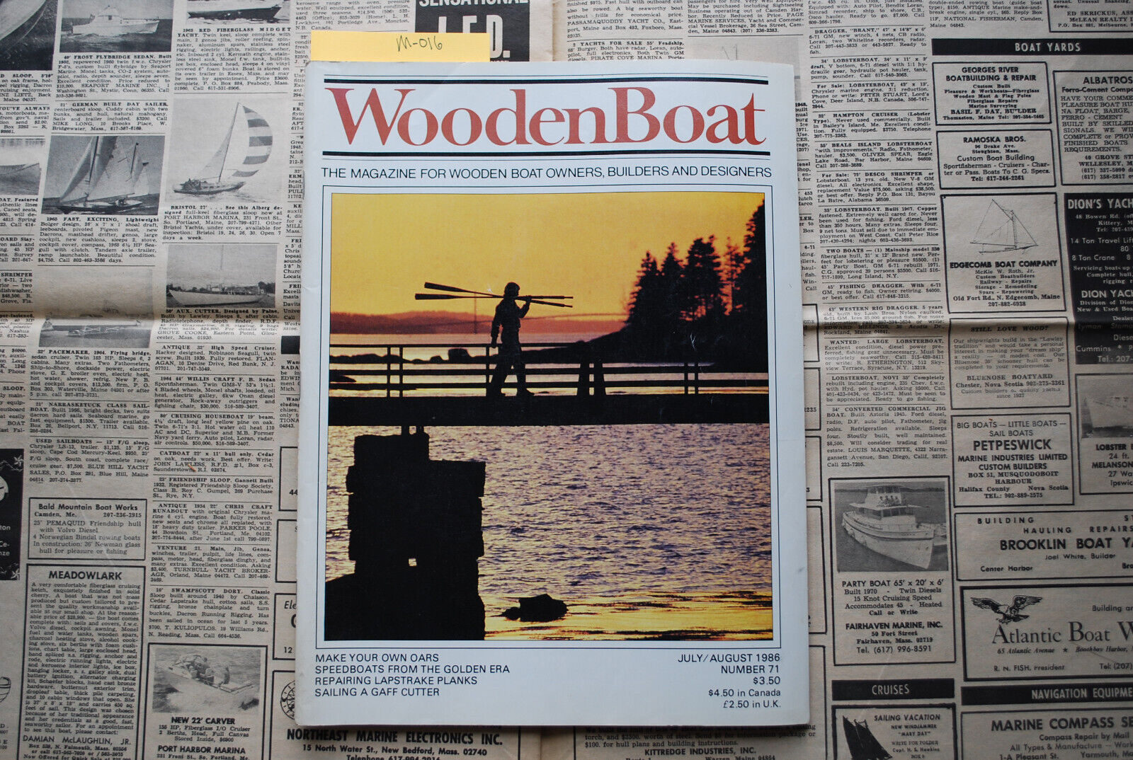 WoodenBoat Magazine "Make Your Own Oars" July / Aug 1986 No. 71 - M-016